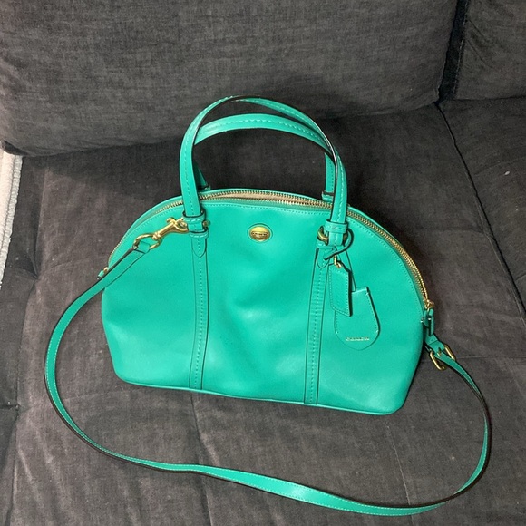 Great Condition Teal color Coach bag with cross body straps - Picture 2 of 5